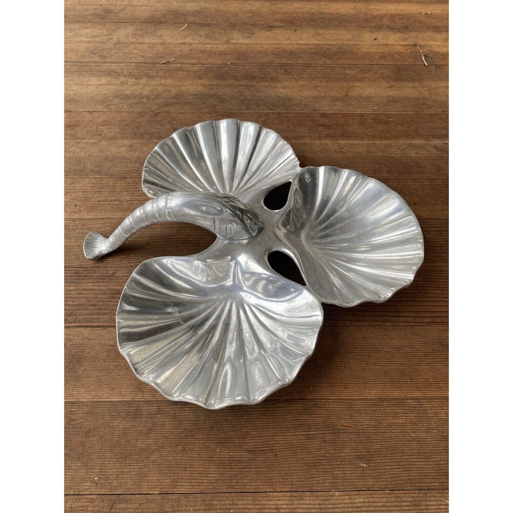 Mid Century Clam Shell Serving Dish Shrimp Handle B&B St Paul